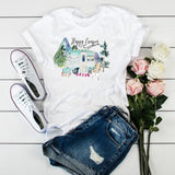 Summer New 90 ’s Leopard Heartbeat Short Sleeve Print Clothing Women's T-Shirt Harajuku Graphic Clothing Women's Top,Drop Ship