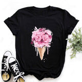 Women Plus Size Harajuku Tops Summer Tops Graphic Tees Women Lips Kawaii T-shirt Clothes Girl Mouse T Shirt ,Drop Shipping