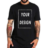 EU Size 100% Cotton Custom T Shirt Make Your Design Logo Text Men Women Print