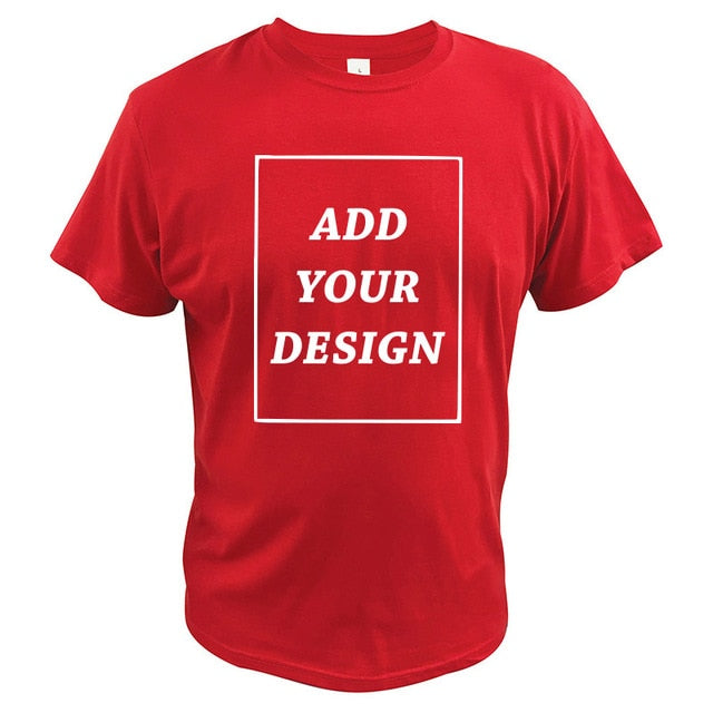 EU Size 100% Cotton Custom T Shirt Make Your Design Logo Text Men Women Print