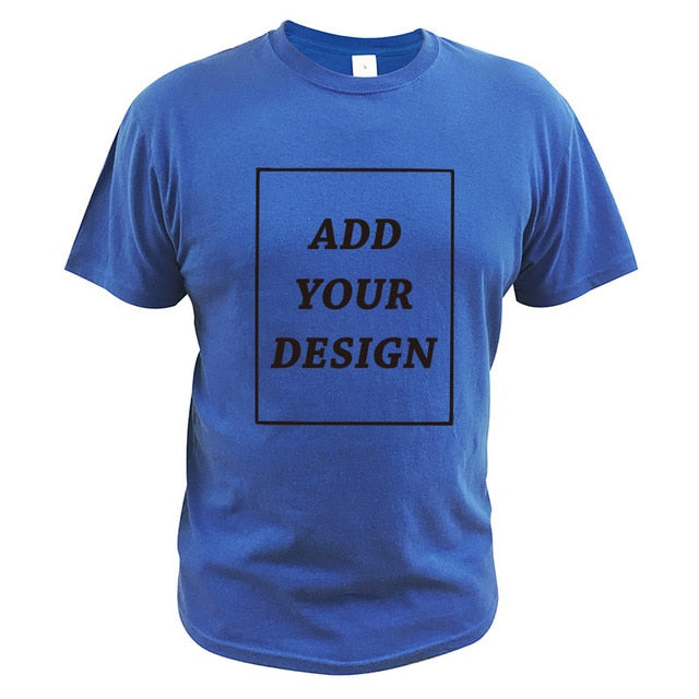 EU Size 100% Cotton Custom T Shirt Make Your Design Logo Text Men Women Print
