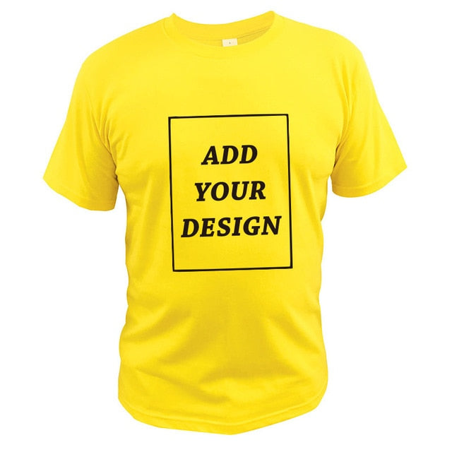 EU Size 100% Cotton Custom T Shirt Make Your Design Logo Text Men Women Print