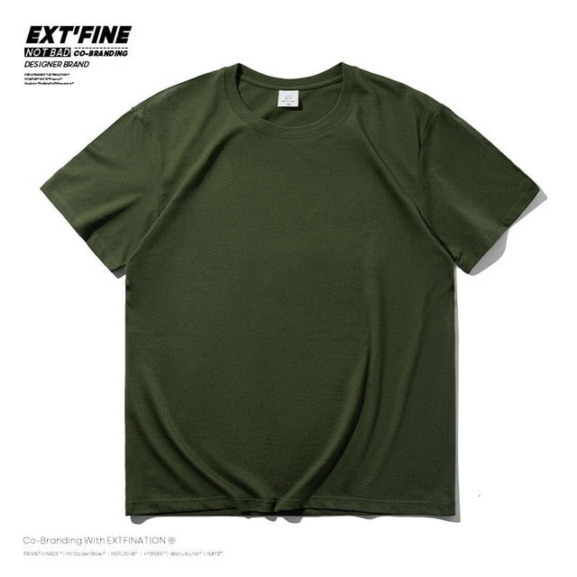 Combed Cotton Short Sleeve T-shirt Men 2021 Summer Casual Tshirt