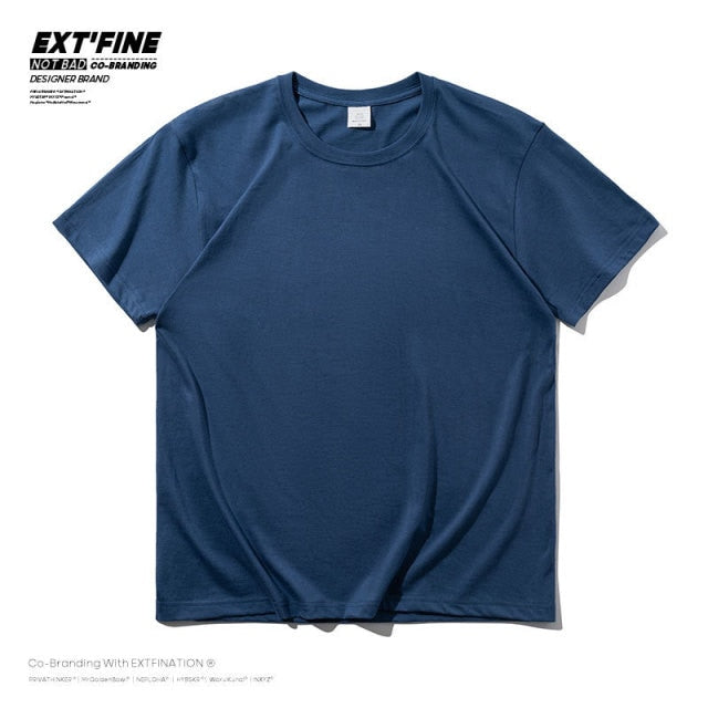 Combed Cotton Short Sleeve T-shirt Men 2021 Summer Casual Tshirt