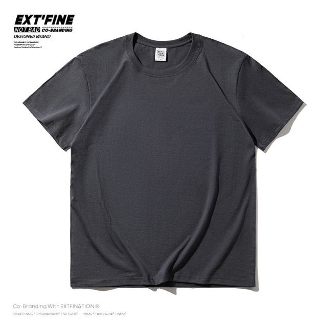 Combed Cotton Short Sleeve T-shirt Men 2021 Summer Casual Tshirt