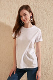 Trendyol 100 Cotton Single Jersey Cycling Neck Basic Knitted T-Shirt TWOSS20TS0133 Summer Spring New Casual T Shirt Good Quality classic