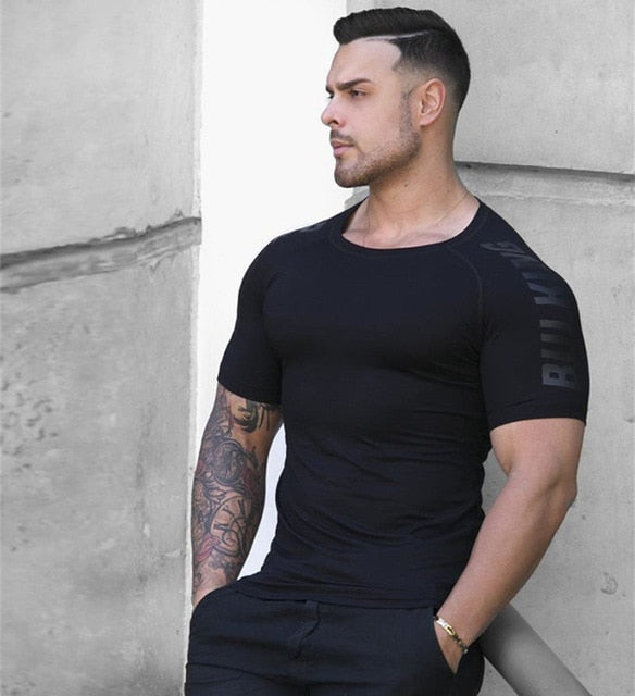 2021 New large-type Men Compression T-shirt men