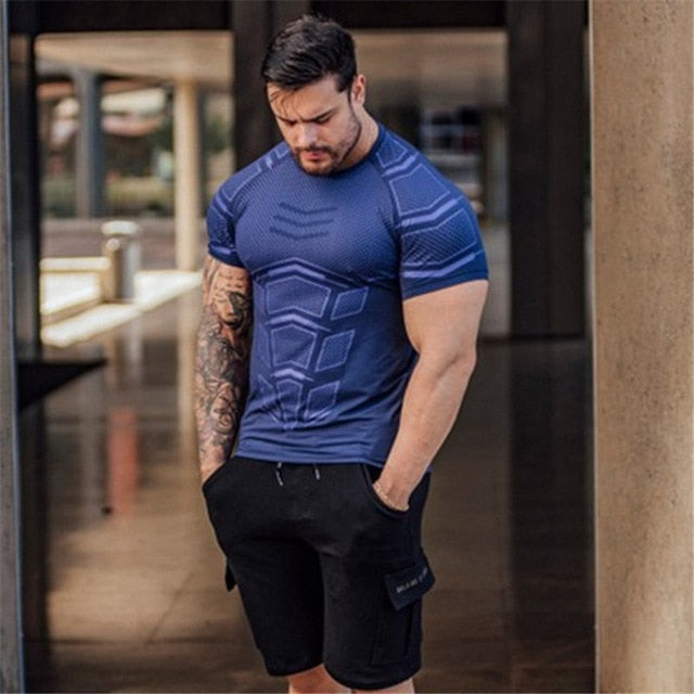 2021 New large-type Men Compression T-shirt men