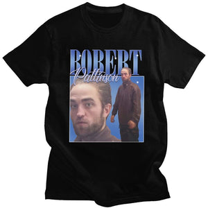 Funny Robert Pattinson Standing Meme T Shirt Men Pre-shrunk Cotton Tee Tops Rob Tshirts
