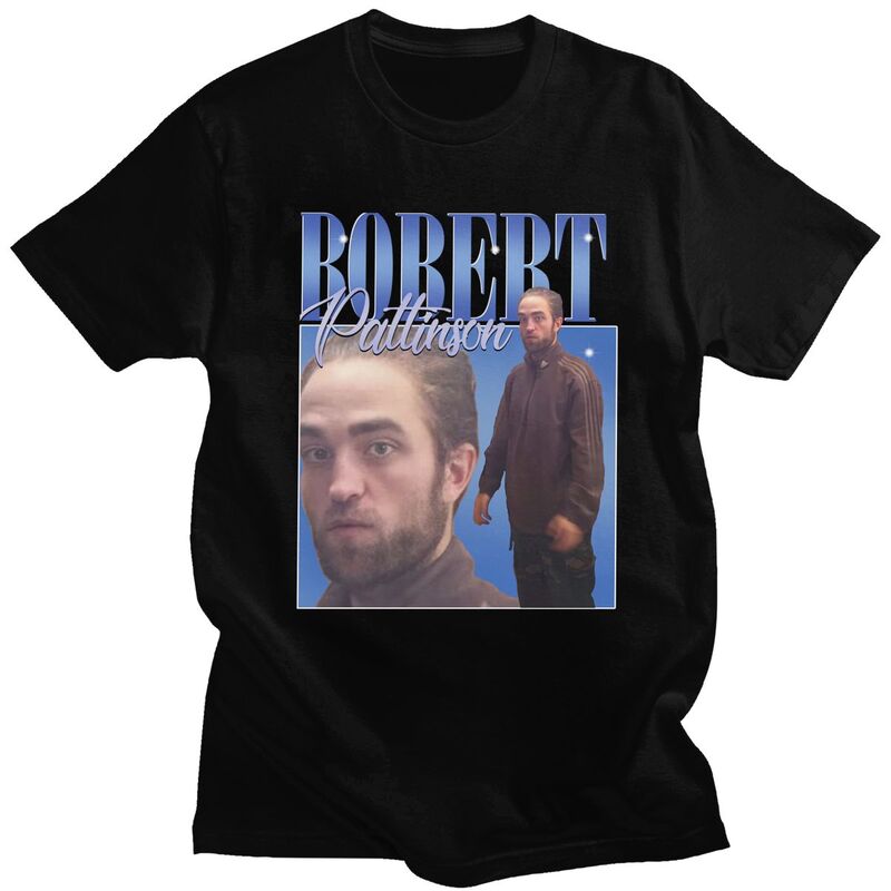 Funny Robert Pattinson Standing Meme T Shirt Men Pre-shrunk Cotton Tee Tops Rob Tshirts