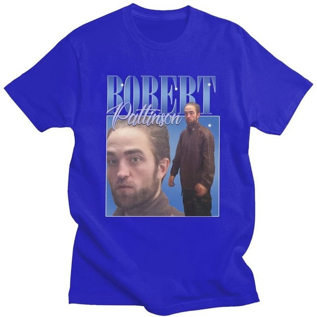 Funny Robert Pattinson Standing Meme T Shirt Men Pre-shrunk Cotton Tee Tops Rob Tshirts