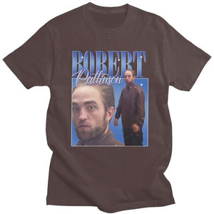 Funny Robert Pattinson Standing Meme T Shirt Men Pre-shrunk Cotton Tee Tops Rob Tshirts