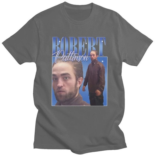 Funny Robert Pattinson Standing Meme T Shirt Men Pre-shrunk Cotton Tee Tops Rob Tshirts