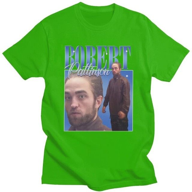 Funny Robert Pattinson Standing Meme T Shirt Men Pre-shrunk Cotton Tee Tops Rob Tshirts