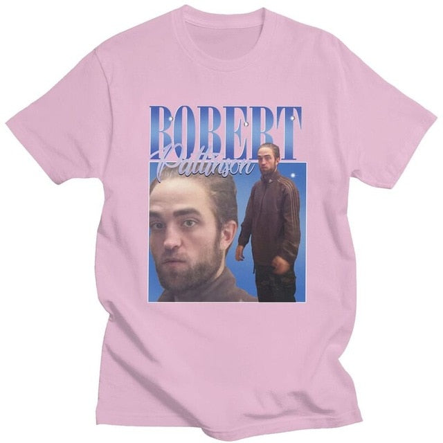 Funny Robert Pattinson Standing Meme T Shirt Men Pre-shrunk Cotton Tee Tops Rob Tshirts