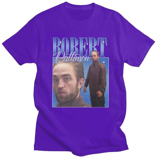 Funny Robert Pattinson Standing Meme T Shirt Men Pre-shrunk Cotton Tee Tops Rob Tshirts