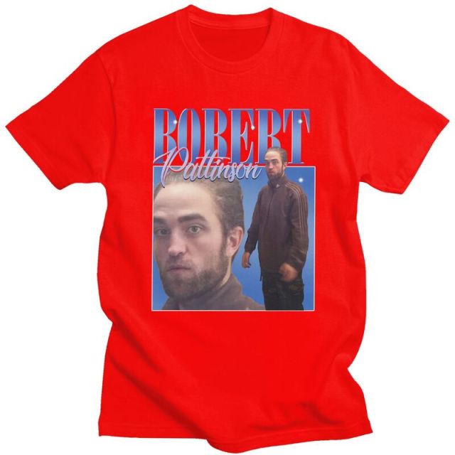 Funny Robert Pattinson Standing Meme T Shirt Men Pre-shrunk Cotton Tee Tops Rob Tshirts