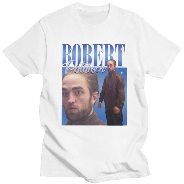 Funny Robert Pattinson Standing Meme T Shirt Men Pre-shrunk Cotton Tee Tops Rob Tshirts