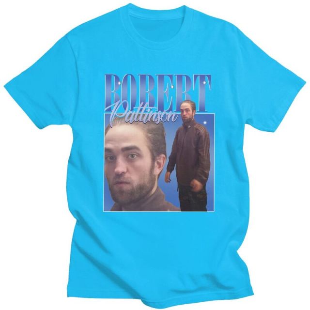 Funny Robert Pattinson Standing Meme T Shirt Men Pre-shrunk Cotton Tee Tops Rob Tshirts