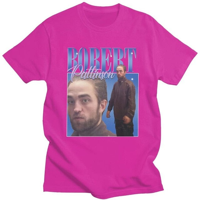 Funny Robert Pattinson Standing Meme T Shirt Men Pre-shrunk Cotton Tee Tops Rob Tshirts