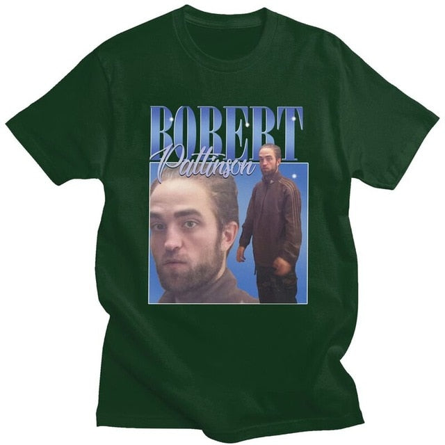 Funny Robert Pattinson Standing Meme T Shirt Men Pre-shrunk Cotton Tee Tops Rob Tshirts