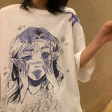 Women Oversize T Shirt White Cartoon Female Kawaii Tops Tee Short Sleeve Fashion Summer Funny T-Shirt For Girl Hip Hop Clothes