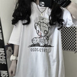 Women Oversize T Shirt White Cartoon Female Kawaii Tops Tee Short Sleeve Fashion Summer Funny T-Shirt For Girl Hip Hop Clothes