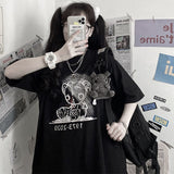 Women Oversize T Shirt White Cartoon Female Kawaii Tops Tee Short Sleeve Fashion Summer Funny T-Shirt For Girl Hip Hop Clothes
