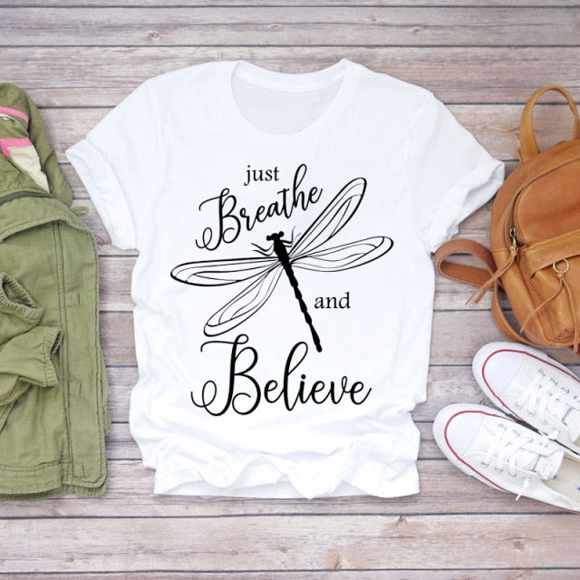 Women T-shirts Love Watercolor Heart 90s Printing Summer Autumn Print Lady Womens Stylish T Top Shirt Girl Tee T-Shirt