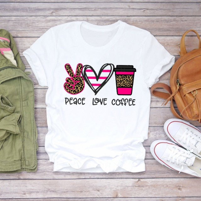 Women T-shirts Love Watercolor Heart 90s Printing Summer Autumn Print Lady Womens Stylish T Top Shirt Girl Tee T-Shirt