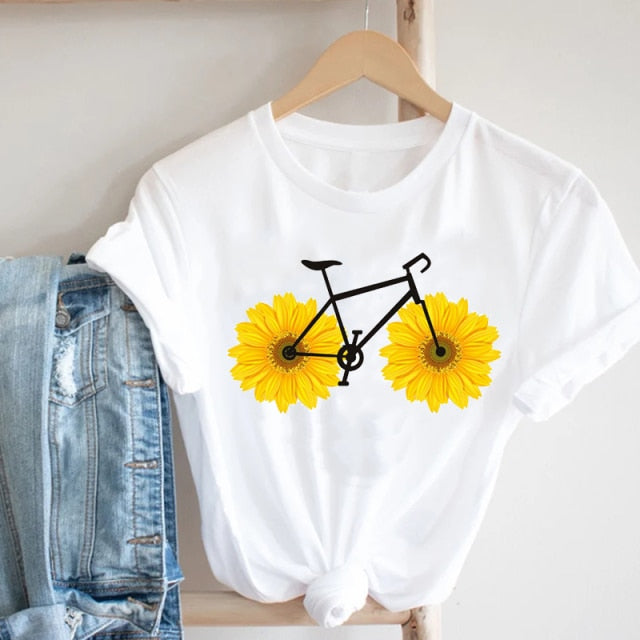 Women Printing Clothing Wine Lady Short Sleeve Casual 90s Cartoon Fashion Clothes Print Tee Top Tshirt Female Graphic T-shirt