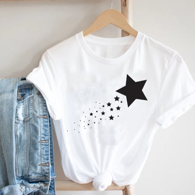 Women Printing Clothing Wine Lady Short Sleeve Casual 90s Cartoon Fashion Clothes Print Tee Top Tshirt Female Graphic T-shirt