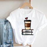 Women Printing Clothing Wine Lady Short Sleeve Casual 90s Cartoon Fashion Clothes Print Tee Top Tshirt Female Graphic T-shirt