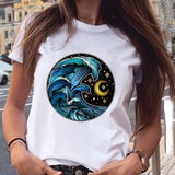 Women Graphic Star Printing Cute Summer Spring 90s Style Casual Fashion Aesthetic Print Female Clothes Tops Tees Tshirt T-Shirt