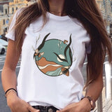 Women Graphic Star Printing Cute Summer Spring 90s Style Casual Fashion Aesthetic Print Female Clothes Tops Tees Tshirt T-Shirt