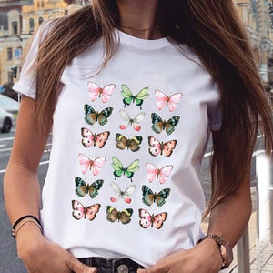 Women Graphic Star Printing Cute Summer Spring 90s Style Casual Fashion Aesthetic Print Female Clothes Tops Tees Tshirt T-Shirt