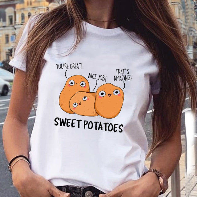 Women Graphic Star Printing Cute Summer Spring 90s Style Casual Fashion Aesthetic Print Female Clothes Tops Tees Tshirt T-Shirt