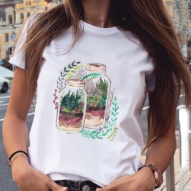 Women Graphic Star Printing Cute Summer Spring 90s Style Casual Fashion Aesthetic Print Female Clothes Tops Tees Tshirt T-Shirt