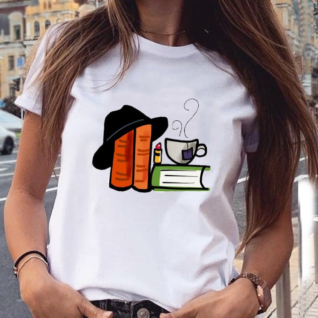 Women Graphic Star Printing Cute Summer Spring 90s Style Casual Fashion Aesthetic Print Female Clothes Tops Tees Tshirt T-Shirt