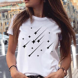 Women Graphic Star Printing Cute Summer Spring 90s Style Casual Fashion Aesthetic Print Female Clothes Tops Tees Tshirt T-Shirt