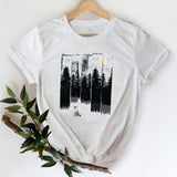 T-shirts Women 2021 Leopard Heart Casual 90s Fashion Trend Printing Clothes Graphic Tshirt Top Lady Print Female Tee T-Shirt