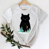 T-shirts Women 2021 Leopard Heart Casual 90s Fashion Trend Printing Clothes Graphic Tshirt Top Lady Print Female Tee T-Shirt