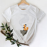 T-shirts Women 2021 Leopard Heart Casual 90s Fashion Trend Printing Clothes Graphic Tshirt Top Lady Print Female Tee T-Shirt