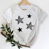 T-shirts Women 2021 Leopard Heart Casual 90s Fashion Trend Printing Clothes Graphic Tshirt Top Lady Print Female Tee T-Shirt