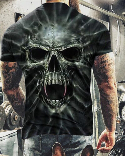 2021 Summer New Skull Printed T Shirt