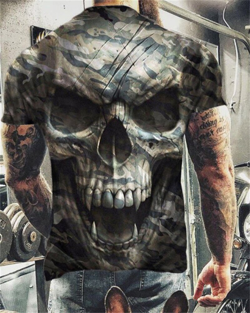 2021 Summer New Skull Printed T Shirt