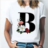 26 alphabet letter women T-shirt Girl