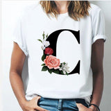 26 alphabet letter women T-shirt Girl