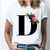 26 alphabet letter women T-shirt Girl