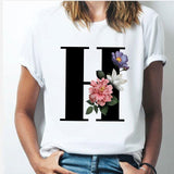 26 alphabet letter women T-shirt Girl